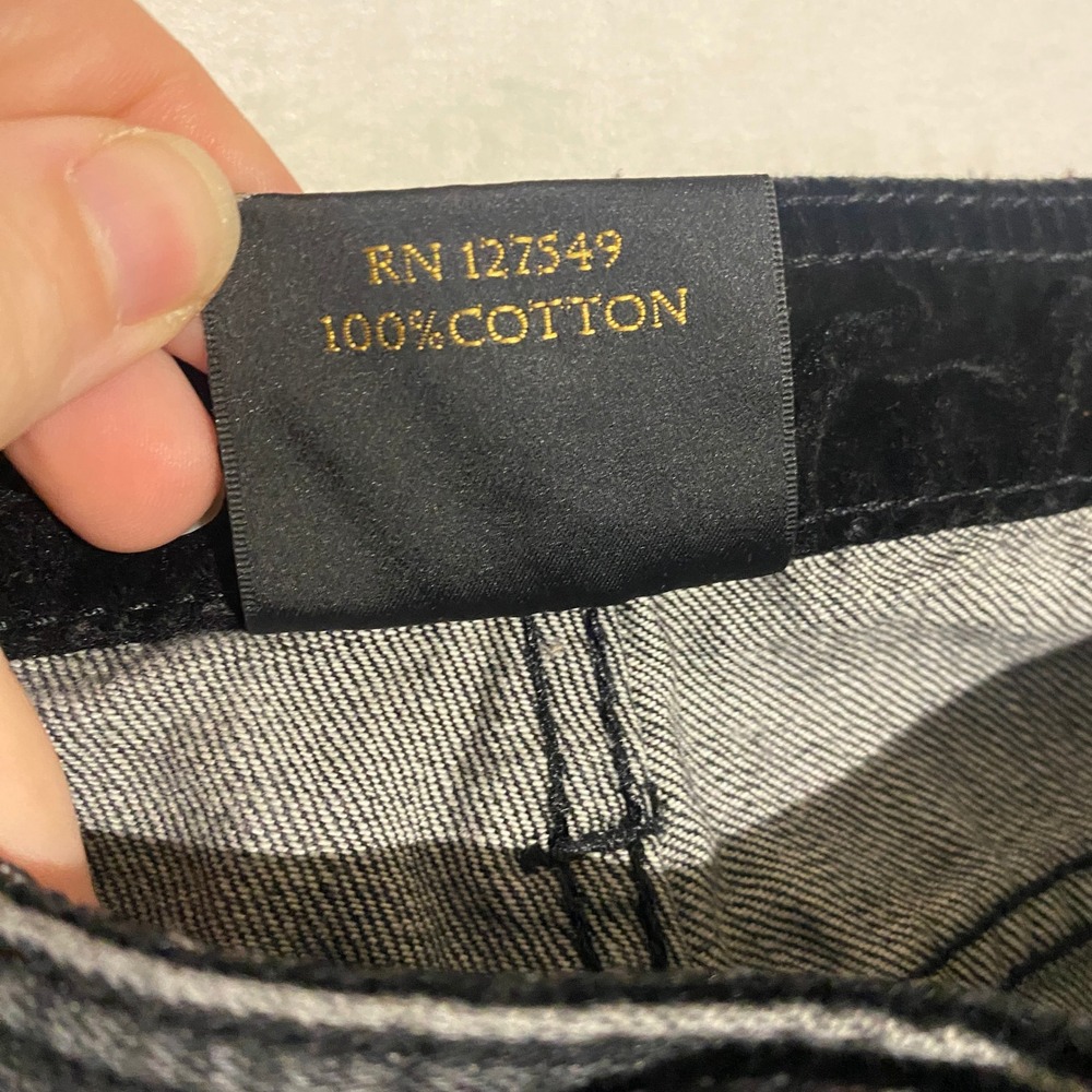 Crown Holder Imperial Brand Mens Faded Black Jeans Velvet Studded Pockets 34x31 - Picture 9 of 16
